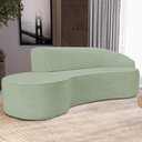 Ver imagem 2 de Sofá 4 Lugares Curvo Sala de Estar Living Firenze Direito D02 Linho Verde 280 Cm D-477 - Lyam