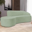 Ver imagem 2 de Sofá 4 Lugares Curvo Sala de Estar Living Firenze Direito D02 Linho Verde 280 cm D-477 - Lyam