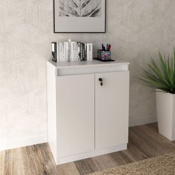 Balcão Escritório com Chave Multimóveis Cr25046 Branco - 1