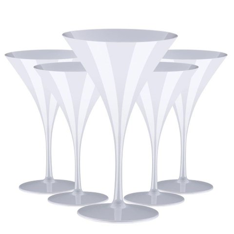 Jogo com 5 Taças Kit Festa Martini 290ml Espumante Drinks Branco