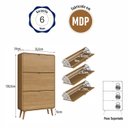 Ver imagem 3 de Sapateira Vertical com Gavetas Basculantes76,5cm X 130,5cm Cantos Arredondados e Pés Palito Cor: