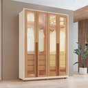 Ver imagem 1 de Guarda-roupas Reflecta 100% Mdf Tuboarte 4 Portas 6 Gavetas C/ Kit de Espelhos e Pés