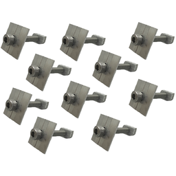 Kit 10 Unidades de Fixador Intermediário para Painel Solar Grampo Aluminio e Parafuso Allen Marte - 1