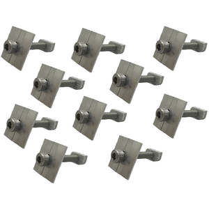 Kit 10 Unidades de Fixador Intermediário para Painel Solar Grampo Aluminio e Parafuso Allen Marte