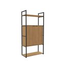 Ver imagem 5 de Estante para Livros Estilo Industrial Li041 Kappesberg Cor Freijó/preto Fosco