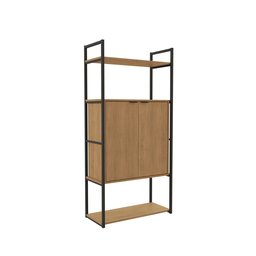 Estante para Livros Estilo Industrial Li041 Kappesberg Cor Freijó/preto Fosco - 5