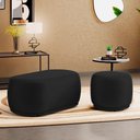 Ver imagem 2 de Conjunto 02 Puffs Decorativos Orgânicos Molly Veludo Preto - Desk Design