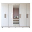 Ver imagem 2 de Guarda-roupa 8 Portas 4 Gavetas com Espelho e com Pé Andara Soft