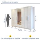 Ver imagem 3 de Guarda-roupa 8 Portas 4 Gavetas com Espelho e com Pé Andara Soft