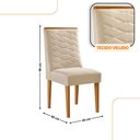 Ver imagem 3 de Mesa de Jantar Eloise 90cm Tampo Mdf Laminado Canto Copo com 4 Cadeiras Eloise Moderna Mobília