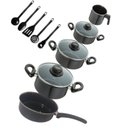 Ver imagem 3 de Jogo Panelas 10 Peças Aço Vítreo Preto Cerâmica Indução Jjb