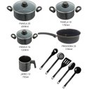 Ver imagem 2 de Jogo Panelas 10 Peças Aço Vítreo Preto Cerâmica Indução Jjb