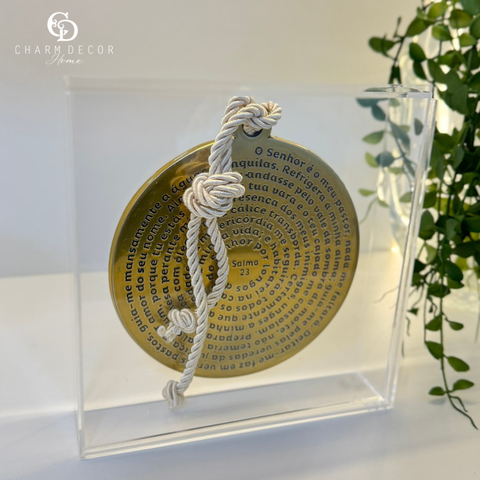 Escultura Oração do Salmo 23 com Caixa em Acrílico G