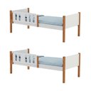 Ver imagem 5 de Kit 2 Camas Solteiro Ônix MDF 2 Colchões Cama Infantil Quarto Criança Divaloto - Branco Mel