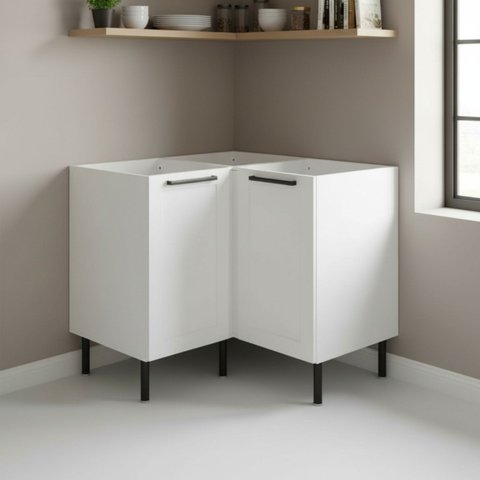 Armário Balcão de Cozinha em L 90cm S/tampo 2 Portas 100% Mdf Phoenix Móvel na Caixa
