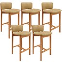 Ver imagem 1 de Kit 05 Banquetas Alta para Cozinha Sala de Jantar Bar Dara L02 Couríssimo Fendi - Lyam Decor