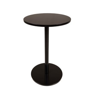 Mesa Lateral de Apoio Preta em Mdf Redonda Monopé para Sala Quarto Decoração 34cm