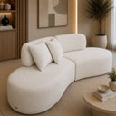 Ver imagem 1 de Sofá Luxo Sala Salão 300cm Virginia 3 Lugares Bouclê Branco