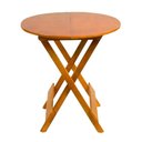 Ver imagem 1 de Mesa Redonda Dobrável em Madeira Maciça 70x70 Mel Ideal para Bares e Restaurantes