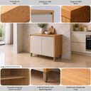 Ver imagem 5 de Balcão de Cozinha Solari 80cm 2 Portas Mdf Dobradiças Metálicas Jequitibá/gris Fosco G77 - Gran Belo