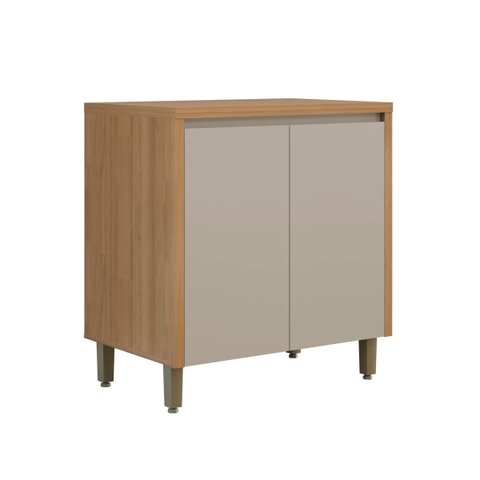 Balcão de Cozinha Solari 80cm 2 Portas Mdf Dobradiças Metálicas Jequitibá/gris Fosco G77 - Gran Belo