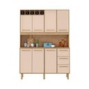 Ver imagem 1 de Armário de Cozinha Rafaela 1,43m 7 Portas Amêndoa Off White