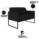 Ver imagem 6 de Kit Namoradeira E 2 Poltronas Industrial Preta S07 Preto