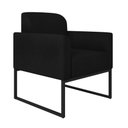 Ver imagem 3 de Kit Namoradeira E 2 Poltronas Industrial Preta S07 Preto