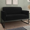 Ver imagem 7 de Kit Namoradeira E 2 Poltronas Industrial Preta S07 Preto
