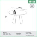 Ver imagem 2 de Mesa de Centro Hexagonal 70x70cm TB605 Dalla Costa - Off White/Freijó