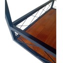 Ver imagem 6 de Carrinho Aparador Auxiliar Estilo Industrial de Ferro e Madeira com 3 Prateleiras e 4 Rodízios