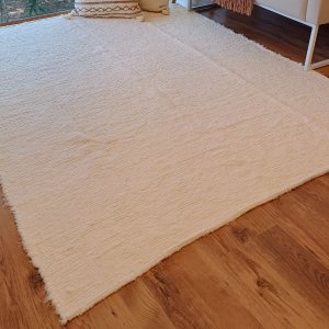 Tapete Artesanal Básico Sala Peludo Algodão Cru 200 X 300 sem Franja