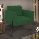 Ver imagem 2 de Poltrona Pé de Ferro Preto para Sala Elisa Veludo Verde D03 - D'rossi