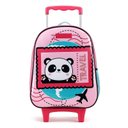 Ver imagem 1 de Mochila Escolar Infantil com Rodinhas Panda 12310 Rosa - Xeryus