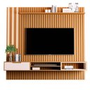 Ver imagem 1 de Home Ripado com 2 Prateleiras e Led Chiba Nature Pérola