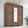 Guarda Roupa C/Espelho Samira 3pts Café ACP Móveis 100%MDF - 2
