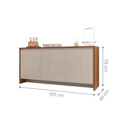 Buffet Aparador Legancy Cedro Off White 3 Portas - 2