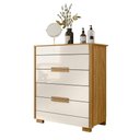 Ver imagem 2 de Cômoda com 4 Gavetas 86x103cm Dhara Moval Cor:freijó/off White