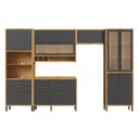 Ver imagem 2 de Armário de Cozinha Modulada com Balcão e Tampo 11 Portas 5 Gavetas Ágata 100% Mdf Vidro Reflecta Amê