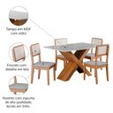 Ver imagem 5 de Conjunto de Mesa Sala de Jantar Tampo com Vidro 1,36m Grécia 4 Cadeiras Santiago Dobuê
