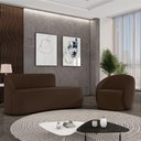 Ver imagem 2 de Sofá 2 Lugares Orgânico 140cm Morgan e Poltrona Lua Suede Marrom D03 - D'Rossi