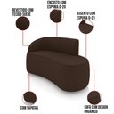 Ver imagem 3 de Sofá 2 Lugares Orgânico 140cm Morgan e Poltrona Lua Suede Marrom D03 - D'Rossi