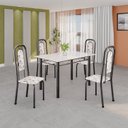 Ver imagem 1 de Conjunto Sala de Jantar com 4 Cadeiras Lara Prata/Arabesco