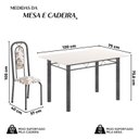 Ver imagem 3 de Conjunto Sala de Jantar com 4 Cadeiras Lara Prata/Arabesco