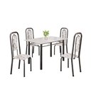 Ver imagem 2 de Conjunto Sala de Jantar com 4 Cadeiras Lara Prata/Arabesco