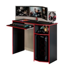 Mesa Gamer Escrivaninha Office Nicho e Suporte Gabinete Cpu Gamer:preto/vermelho - 1