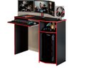 Ver imagem 1 de Mesa Gamer Escrivaninha Office Nicho e Suporte Gabinete Cpu Gamer:preto/vermelho