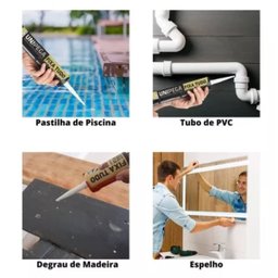 Cola Fixa Tudo Silicone Branco Adesivo 400g Metais Concreto Vidros - 3