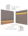 Ver imagem 3 de Conjunto Painel Ripado Tv até 75 e Rack Pés Madeira Duque Cor:cinza