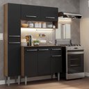Ver imagem 1 de Armário de Cozinha Compacta 137 Cm Rustic-preto Emilly Madesa 011